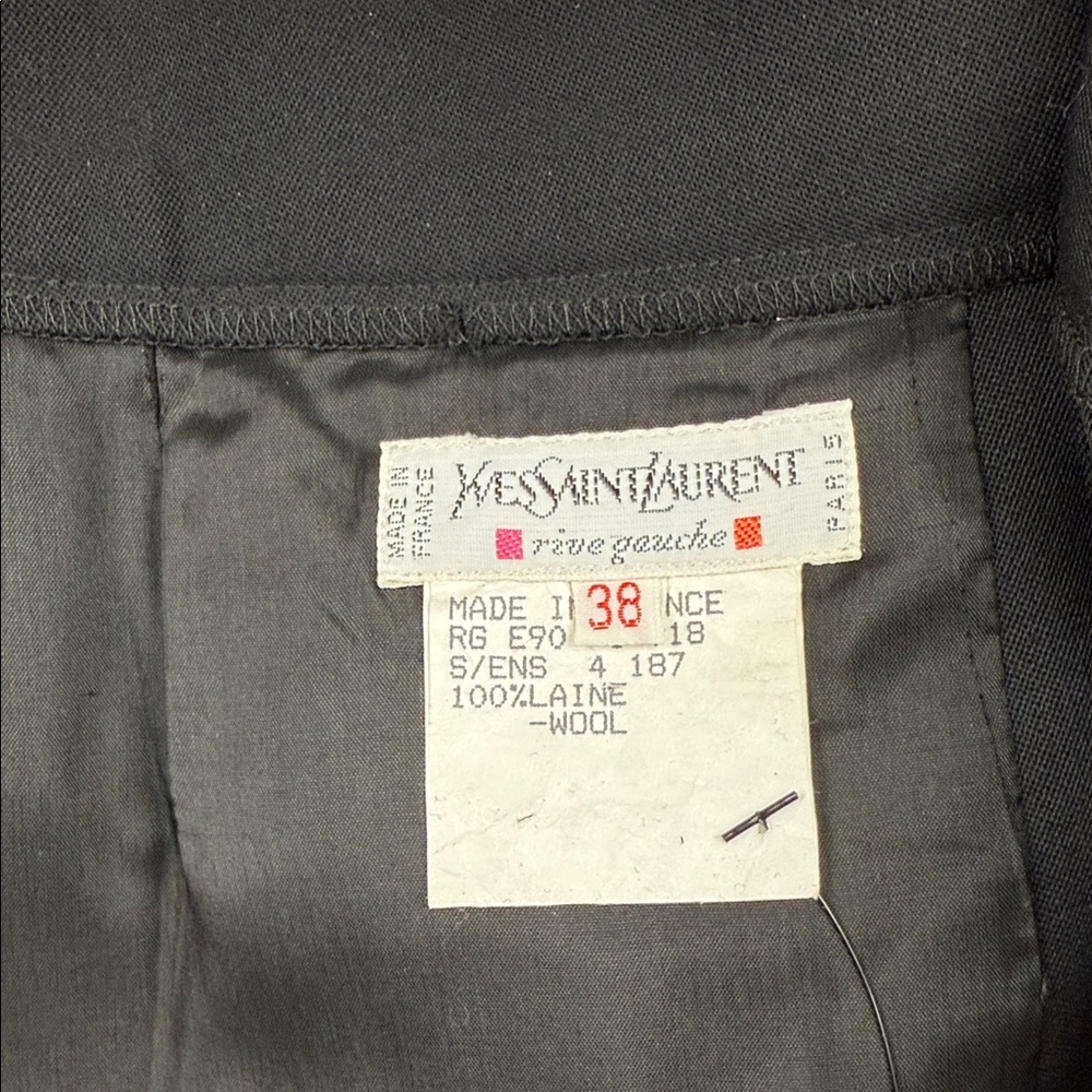 VTG SAINT LAURENT rive gauche wool Elegant Black Women's wrap Skirt 38 - Picture 11 of 13